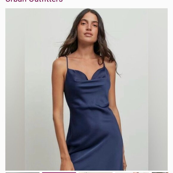 Urban Outfitters Dresses & Skirts - Urban Outfitters Woman's Navy Cowl Neck Slip Dress Sz XL